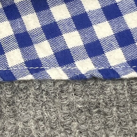 VTG Eddie Bauer Flannel Shirt Womens Medium Blue White Plaid Button Up Cotton - Picture 10 of 12